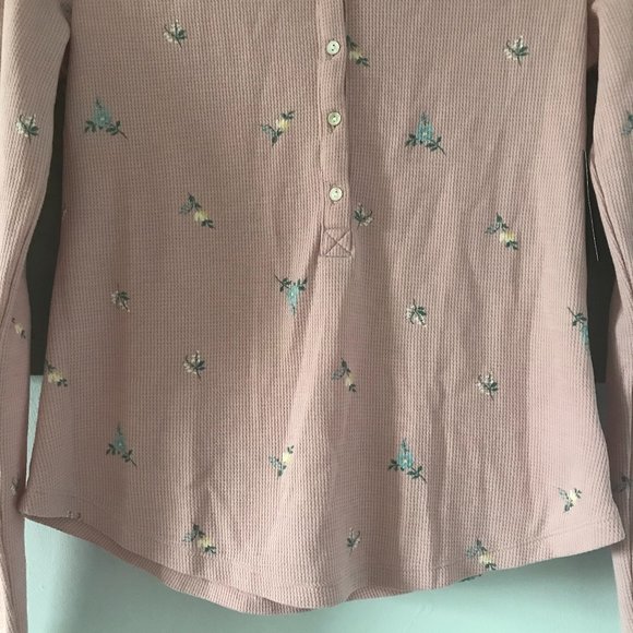 Lucky Brand Pink Floral Henley (NWT) - Picture 3 of 14